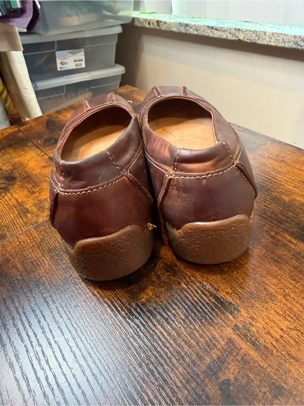 Duluth Trading Co. Brown Leather Women's Andina Skimmer slip-on flats Size 9.5